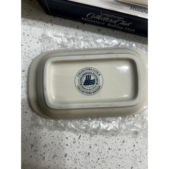 Longaberger Collectors Club Miniature 9x13 Pottery Baking Dish Casserole‎ NEW - Picture 2 of 2